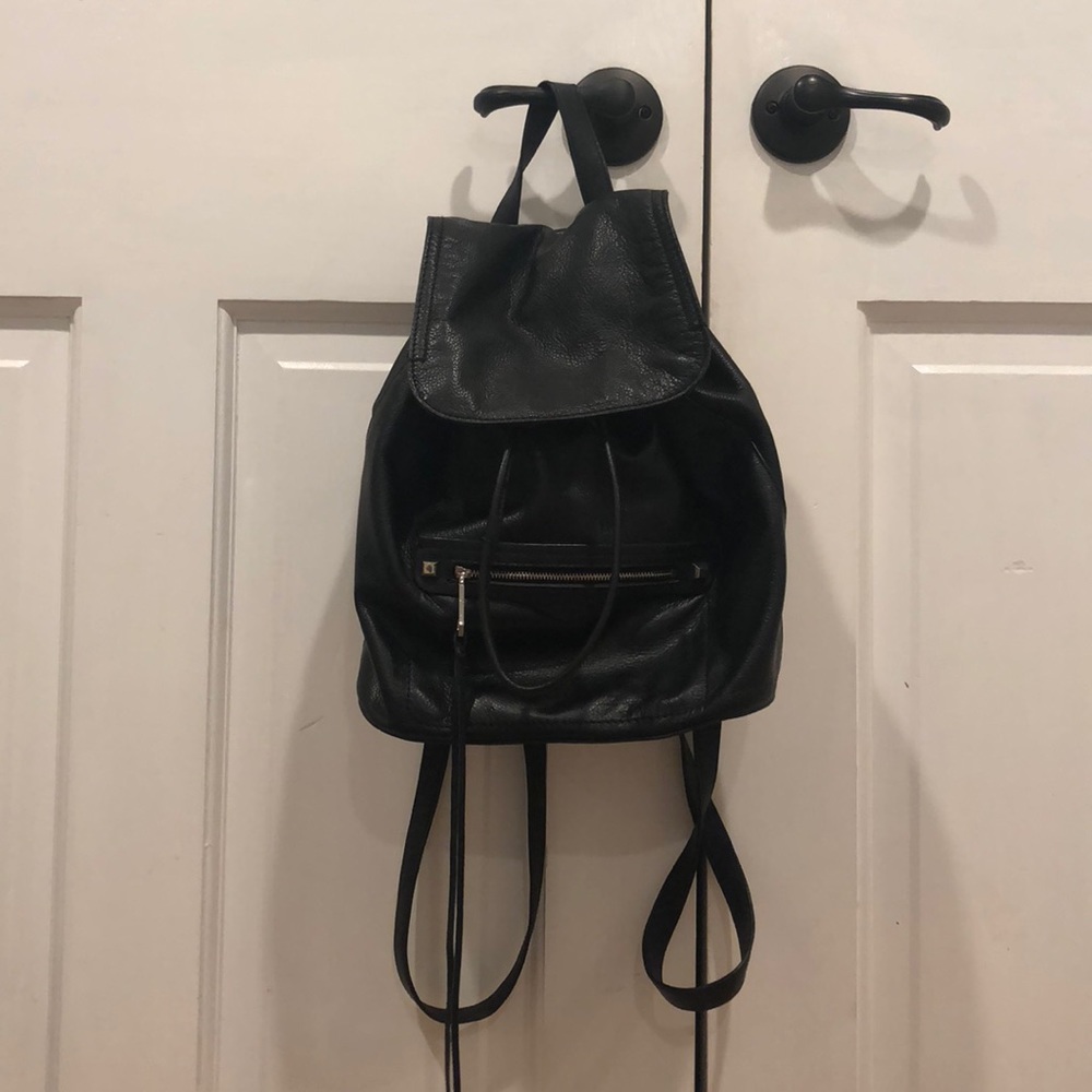 Black leather Rebecca Minkoff backpack